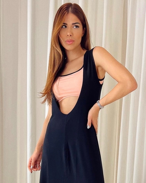 TOP CHIARA BICOLOR ROSA & PRETO