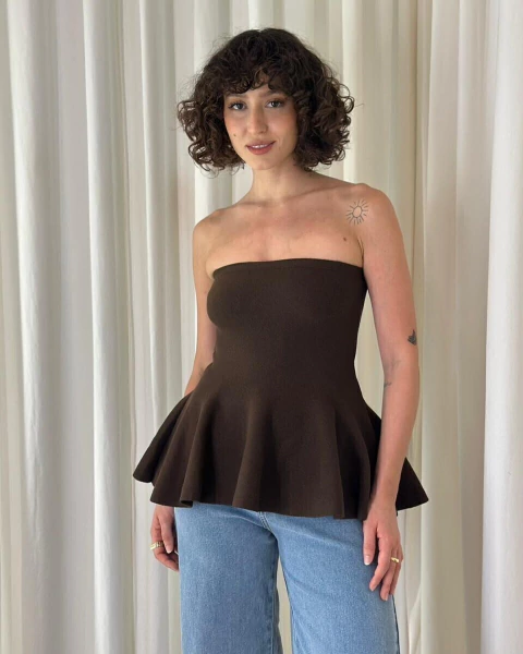 BLUSA SPENCER MARROM TRICOT