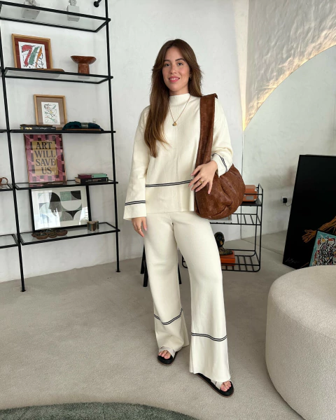 CONJUNTO ÍRIS OFF WHITE TRICOT