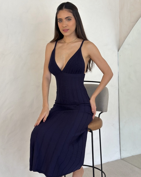 VESTIDO ALICE AZUL MARINHO TRICOT