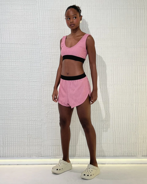 SHORT ALEXIA ROSA ATOALHADO