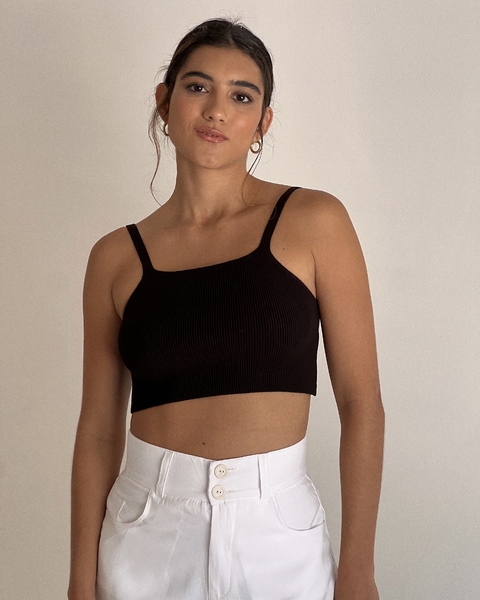 TOP KONA TRICOT PRETO