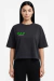 Cropped Oversized Pingo de Meio Preto - comprar online