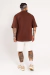 T-shirt Oversized Circle Marrom - Just Heaven Clothing