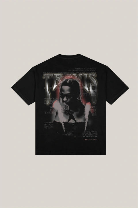 T-shirt Oversized Travis Preto - Just Heaven Clothing