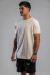 T-shirt Longline Premium Soft Touch Marfim - comprar online