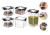 Kit 5 Potes Mantimentos Alimento Hermético Quadrado Acrílicos - WBCOM