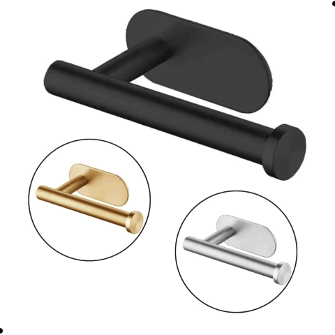 Porta Papel Higiênico Luxo Adesivo 3M Sem Furar Suporte De Parede Moderna Banheiro Lavabo Elegante Fácil Instalação Dur