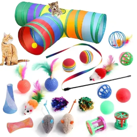 Brinquedo Para Pets Túnel Labirinto Para Gatos Colorido Wbcom