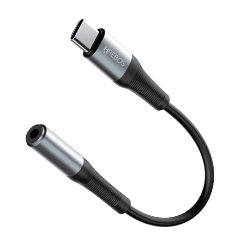 Adaptador Fone Ouvido + Microfone Usb-c Tipo C Para P2 Hrebos HS-389