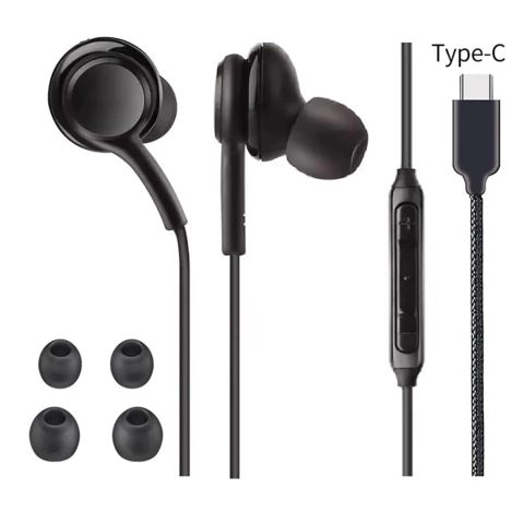 Fone de Ouvido Tipo C Grave Bass Alto Microfone Volume