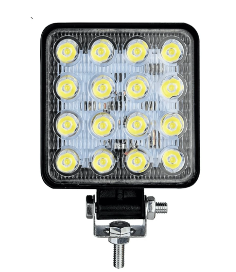 Farol Milha 16 Led 48w 12v Quadrado Off-road 6000k Wbcom