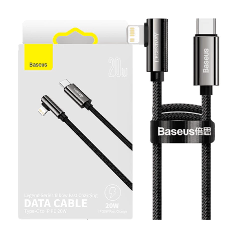 Cabo Baseus USB-C / Lightning 20W 90° Ultra Resistente - CATLCS-A01