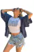 Short Jeans Feminino Com Bordado Manual em Pérolas - comprar online