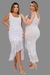 Vestido Crochê Assimétrico Com Bordado Manual Branco