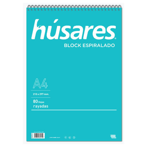 BLOCK HÚSARES A4 CON ESPIRAL
