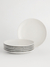 Plato Postre Porcelana Nature Kaolin Blanco 6 Piezas