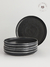 Plato Playo Porcelana Aster Granit 26 cm Negro 6 Piezas