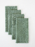Servilletas de Tusor Lisas con Flecos Verde Seco x4