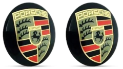 2 Emblemas Brasão Porsche Resinados 55mm