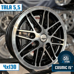 Jogo de Rodas Raw Classics Réplica Cosmic Aro 15 Tala 5,5 Preta / 4 Furos (4x130)