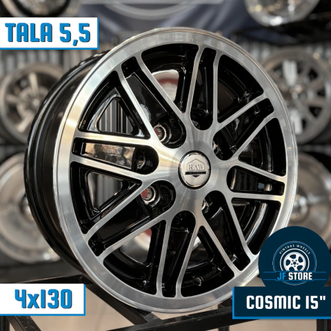 Jogo de Rodas Raw Classics Cosmic Aro 15 Tala 5,5 Preta / 4 Furos (4x130)