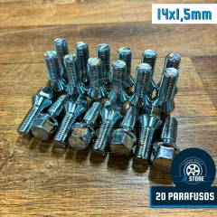 Jogo de 20 Parafusos Cromados 14mmx1,5mm
