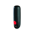 Vibrador recarregável Bullet na cor preta da marca Fun Factory, com botão vermelho.