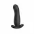 Massageador de próstata em silicone preto com design anatômico e base de segurança.