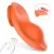 Vibrador de calcinha S-Hande modelo Leaf na cor laranja com controle remoto recarregável, destacando seu design ergonômico e função magnética para fixação