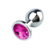 Plug anal redondo pequeno na cor pink com detalhe em cristal