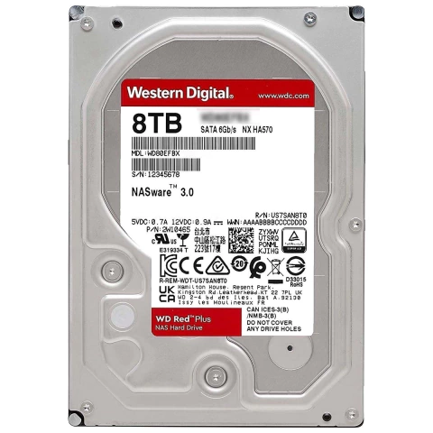 Disco Rigido HDD 8TB Western Digital Red SATA 3 WD80EFAX