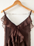 Vestido mini babados boho Marrom