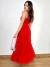 vestido longo fluido vermelho na internet
