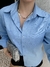 camisa feminina oversized azul - comprar online
