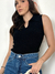blusa regata polo tricot preto - comprar online