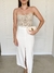 Maxi Cropped Tricot sem Alças Bege - comprar online