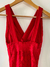 Vestido Midi Vermelho Tricot Rendas - loja online