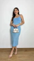 vestido midi tricot baby blue - loja online