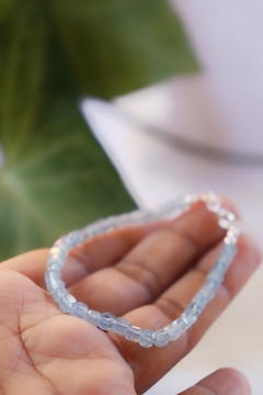 Pulseira Água Marinha em Cubos - Prata 925
