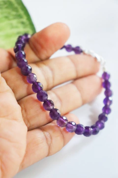 Pulseira Ametista Extra Facetada