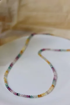 Colar Comprido Fluorita Multicolorida na internet