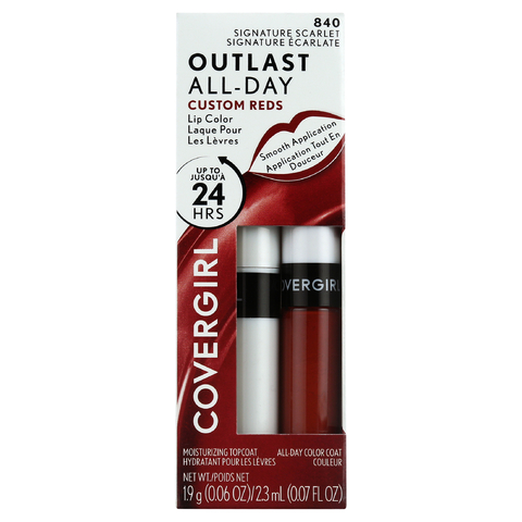 Covergirl - Batom Outlast All-Day Custom Nudes - 840 Signature Scarlet
