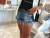 SHORT DESTROYED CARLA LADY ROCK( JEANS MÉDIO) - comprar online