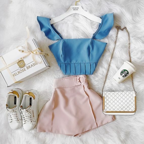 CROPPED ALFAIATARIA MB FABIANE ( COR AZUL)
