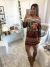 Imagem do Vestido Larissa na Viscose FORRADO C/ ZÍPER NAS COSTAS ( Estampa Love Flowers farm TERRACOTA)