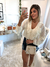 CROPPED+TOPLARISSA Manga Longa ( DETALHE EM RENDA) COR CREME - comprar online