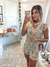 Short Camila CREPE Alfaiataria FORRADO /CÓS ALTO/ACOMPANHA FAIXA ( ESTAMPA FLOWERS) - loja online