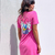 Vestido NINA NA MALHA COM ELASTANO/ SILK MARGARIDA NAS COSTAS (COR ROSA) - comprar online