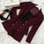 BLAZER MALÚ NA ALFAIATARIA PREMIUM/TODO FORRADO/BOTÃO DOURADO ( COR MARSALA)